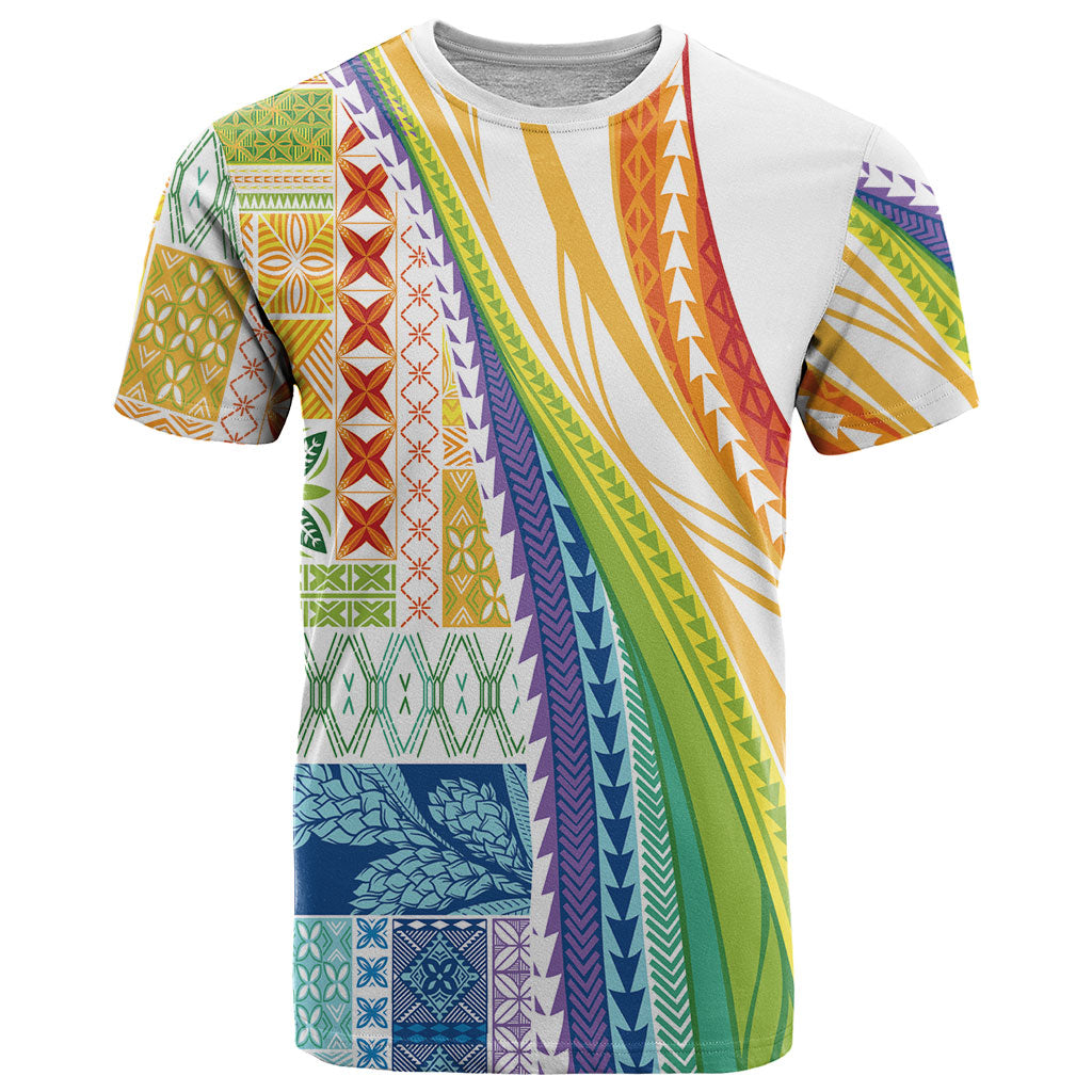 Pasifika Samoa Siapo Malu Tattoo Inspired T Shirt Fa'afafine Rainbow Theme LT7 Multicolor - Polynesian Pride