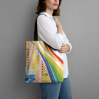 Pasifika Samoa Siapo Malu Tattoo Inspired Tote Bag Fa'afafine Rainbow Theme LT7 - Polynesian Pride