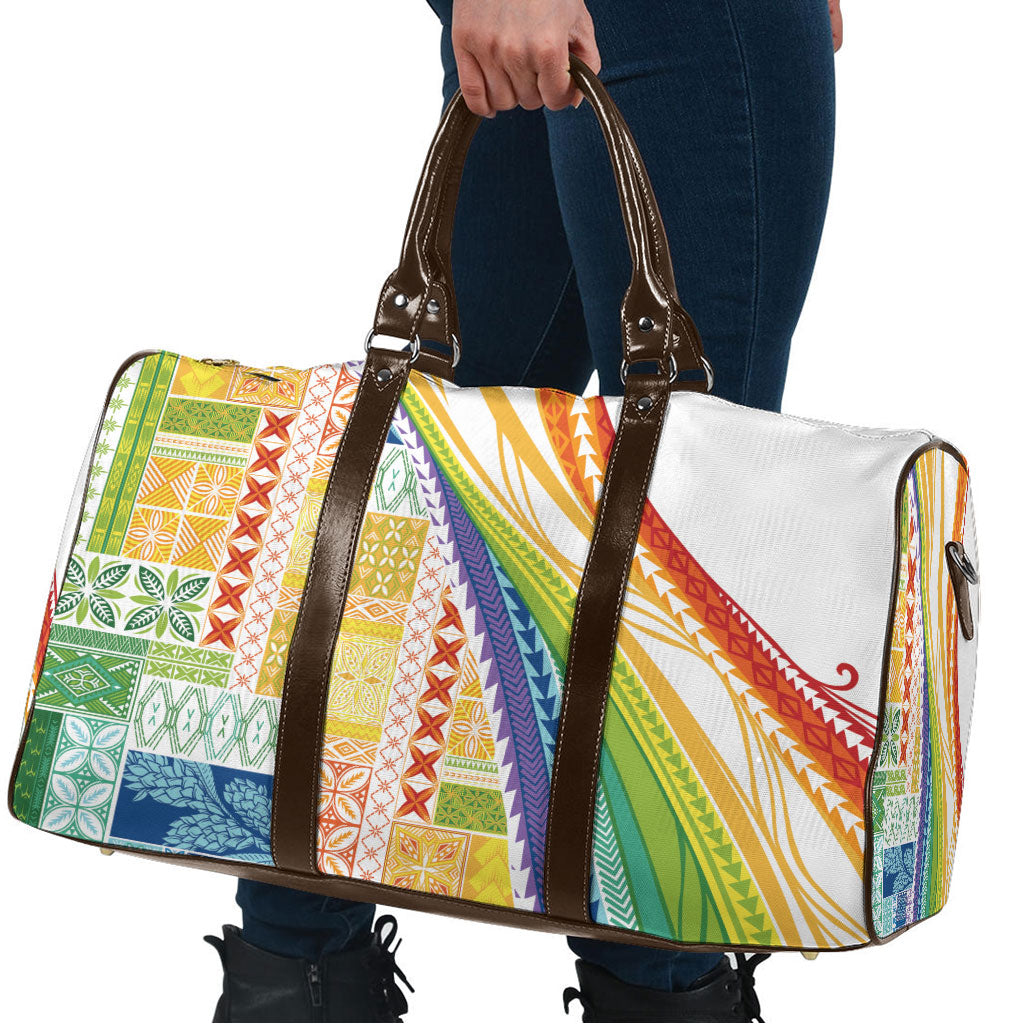 Pasifika Samoa Siapo Malu Tattoo Inspired Travel Bag Fa'afafine Rainbow Theme LT7 - Polynesian Pride