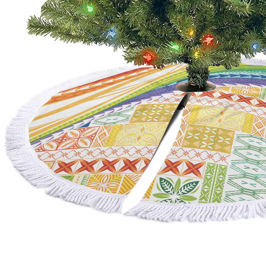 Pasifika Samoa Siapo Malu Tattoo Inspired Tree Skirt Fa'afafine Rainbow Theme LT7 - Polynesian Pride
