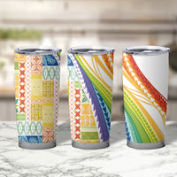 Pasifika Samoa Siapo Malu Tattoo Inspired Tumbler Cup Fa'afafine Rainbow Theme LT7 - Polynesian Pride