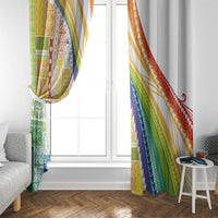 Pasifika Samoa Siapo Malu Tattoo Inspired Window Curtain Fa'afafine Rainbow Theme