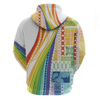 Pasifika Samoa Siapo Malu Tattoo Inspired Zip Hoodie Fa'afafine Rainbow Theme LT7 - Polynesian Pride