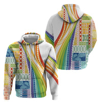 Pasifika Samoa Siapo Malu Tattoo Inspired Zip Hoodie Fa'afafine Rainbow Theme LT7 - Polynesian Pride