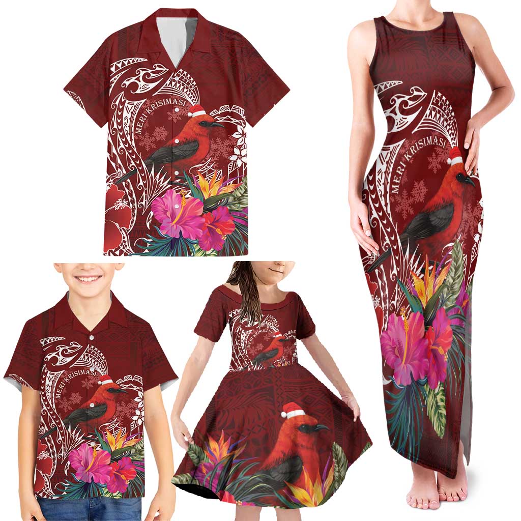 Personalized Samoa Meri Krisimasi Family Matching Tank Maxi Dress and Hawaiian Shirt Segasegamau'u Mix Siapo LT7 - Polynesian Pride