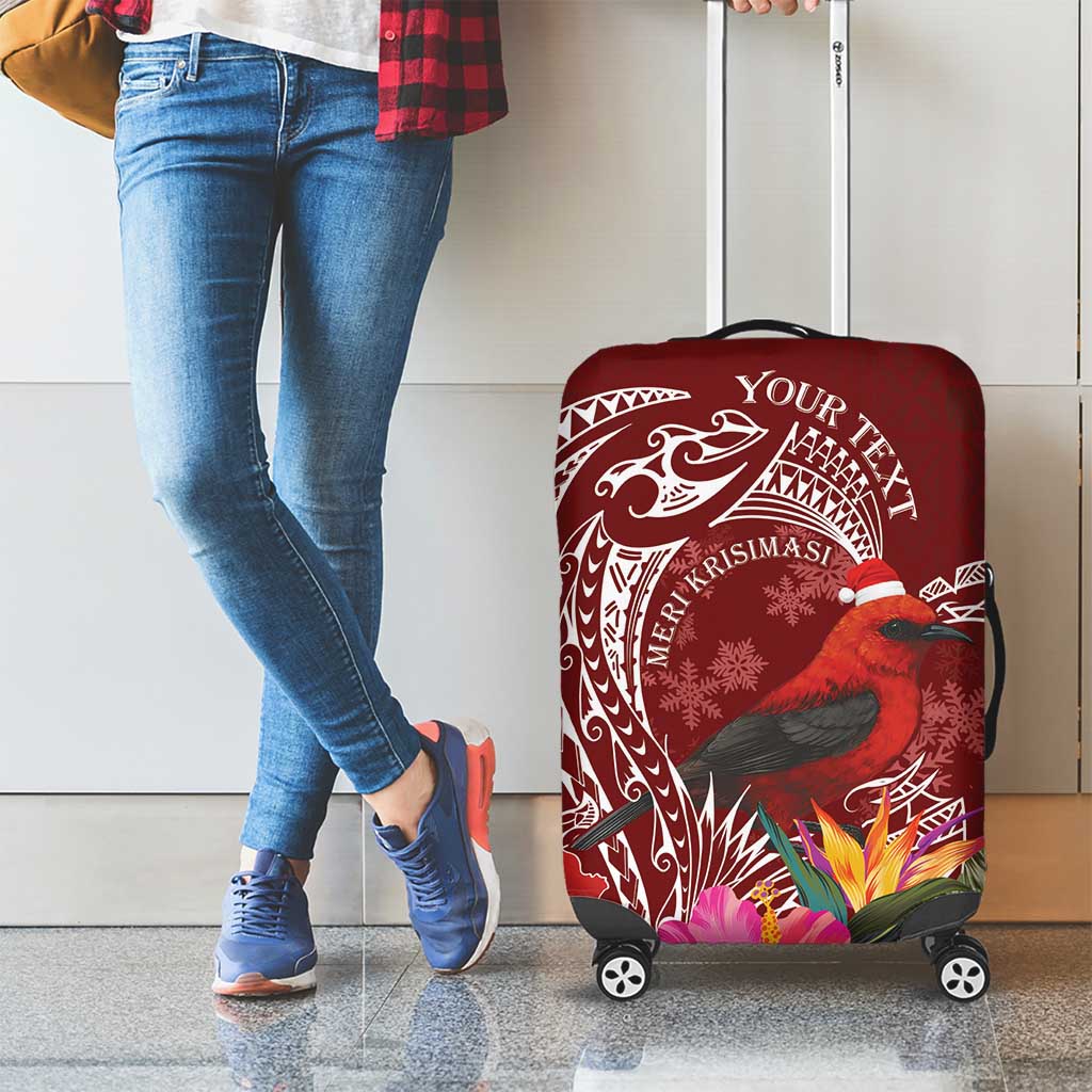 Personalized Samoa Meri Krisimasi Luggage Cover Segasegamau'u Mix Siapo
