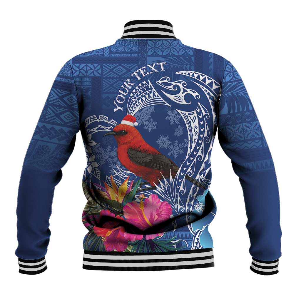 Personalized Samoa Christmas Baseball Jacket Cardinal Honeyeater Mix Siapo