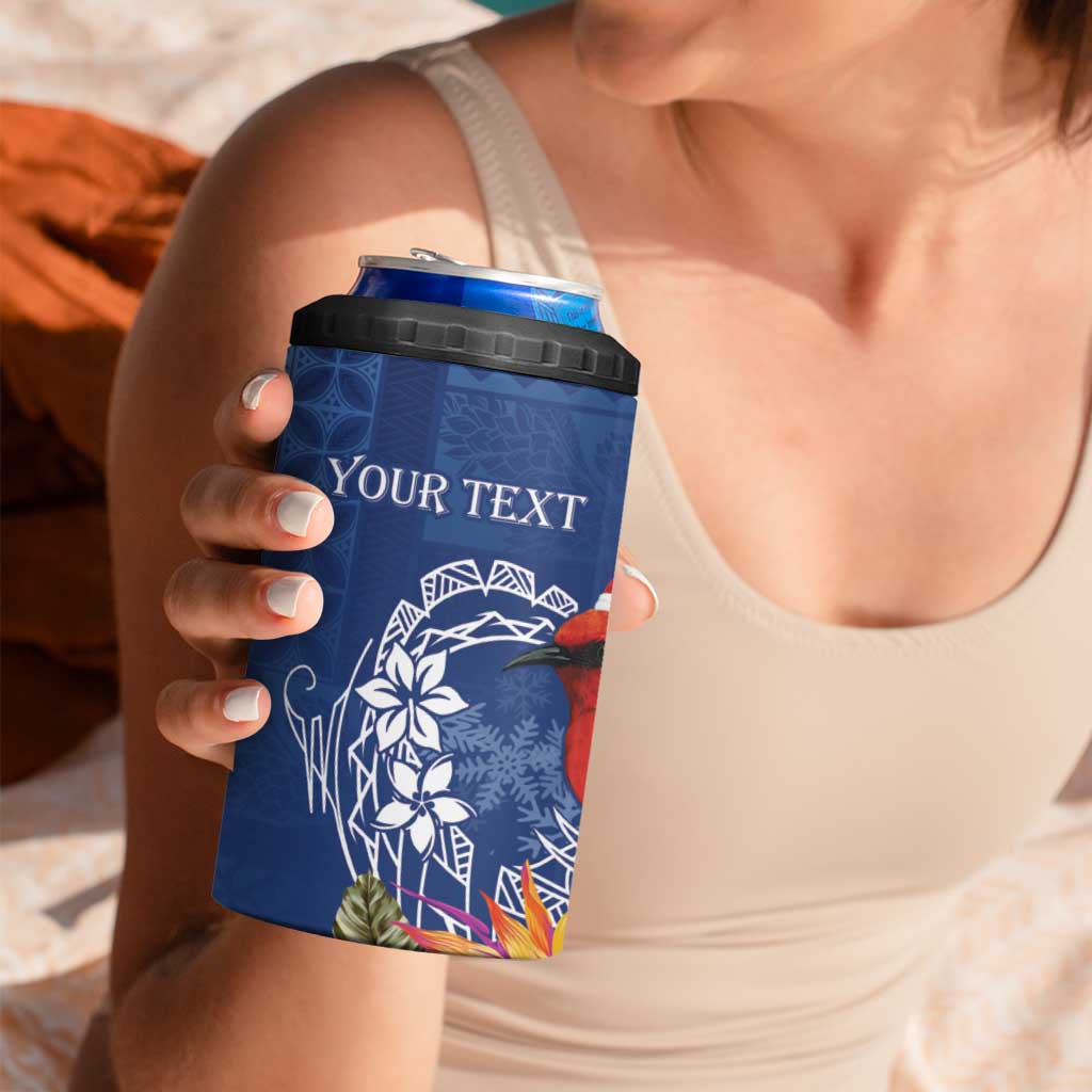 Personalized Samoa Christmas 4 in 1 Can Cooler Tumbler Cardinal Honeyeater Mix Siapo