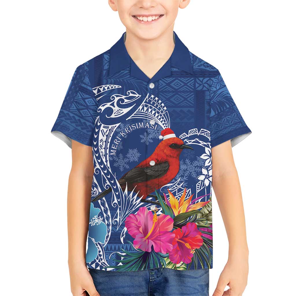 Personalized Samoa Christmas Family Matching Summer Maxi Dress and Hawaiian Shirt Cardinal Honeyeater Mix Siapo