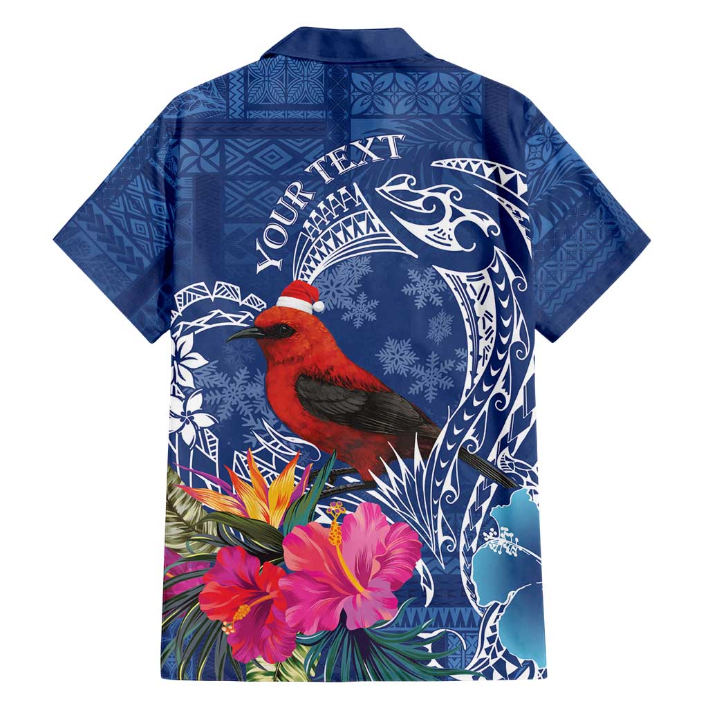 Personalized Samoa Christmas Family Matching Tank Maxi Dress and Hawaiian Shirt Cardinal Honeyeater Mix Siapo