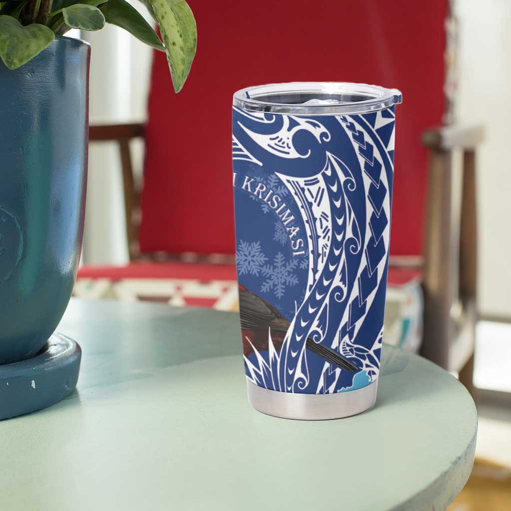 Personalized Samoa Christmas Tumbler Cup Cardinal Honeyeater Mix Siapo