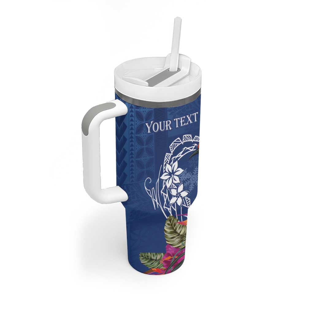 Personalized Samoa Christmas Tumbler With Handle Cardinal Honeyeater Mix Siapo