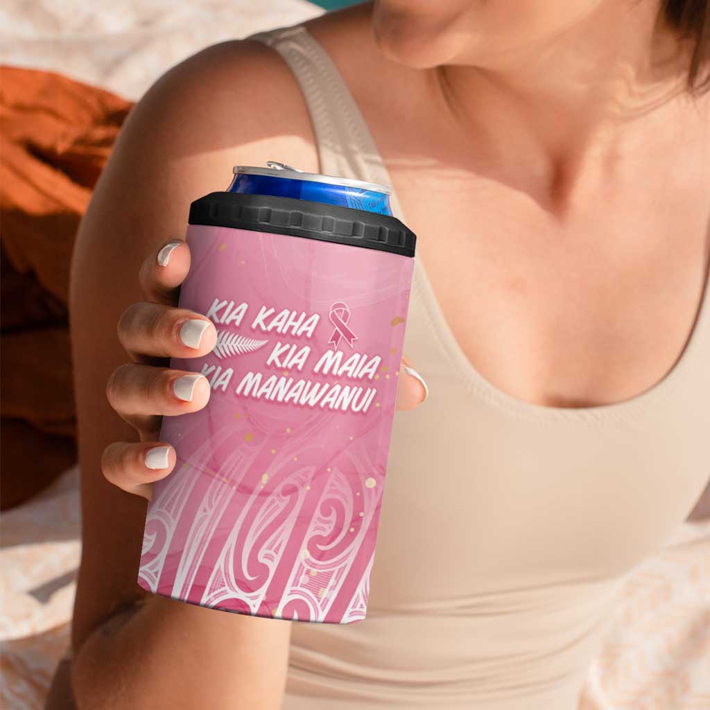 Breast Cancer Awareness Maori 4 in 1 Can Cooler Tumbler Kia Kaha Kia Maia Kia Manawanui LT7 - Polynesian Pride