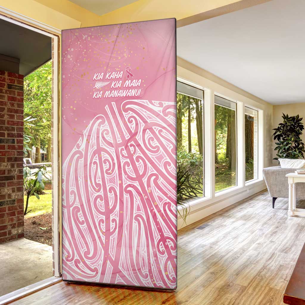 Breast Cancer Awareness Maori Door Cover Kia Kaha Kia Maia Kia Manawanui - Polynesian Pride