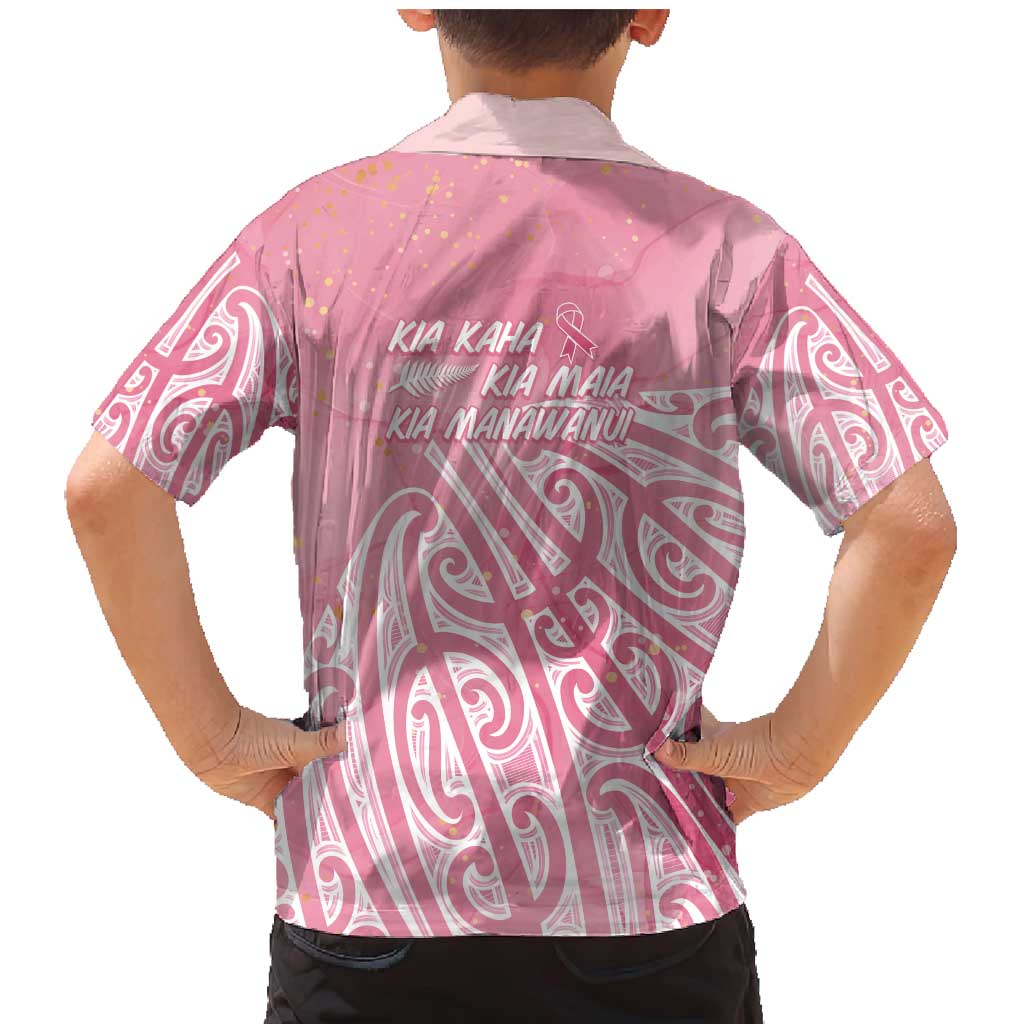 Breast Cancer Awareness Maori Family Matching Mermaid Dress and Hawaiian Shirt Kia Kaha Kia Maia Kia Manawanui LT7 - Polynesian Pride