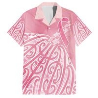 Breast Cancer Awareness Maori Family Matching Off The Shoulder Long Sleeve Dress and Hawaiian Shirt Kia Kaha Kia Maia Kia Manawanui LT7 Dad's Shirt - Short Sleeve Pink - Polynesian Pride