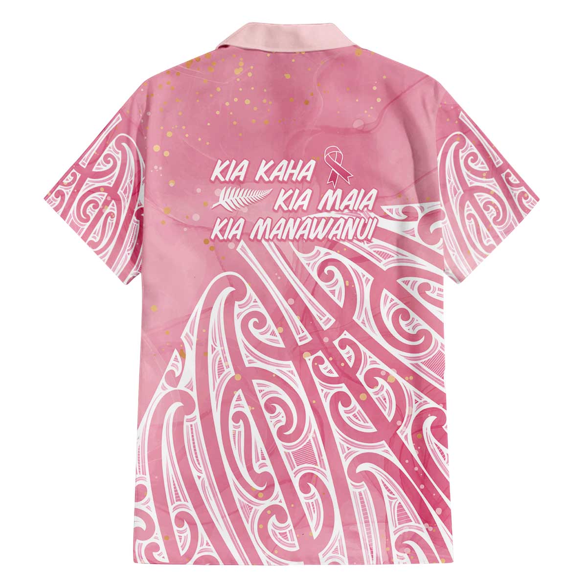 Breast Cancer Awareness Maori Family Matching Off The Shoulder Long Sleeve Dress and Hawaiian Shirt Kia Kaha Kia Maia Kia Manawanui LT7 - Polynesian Pride