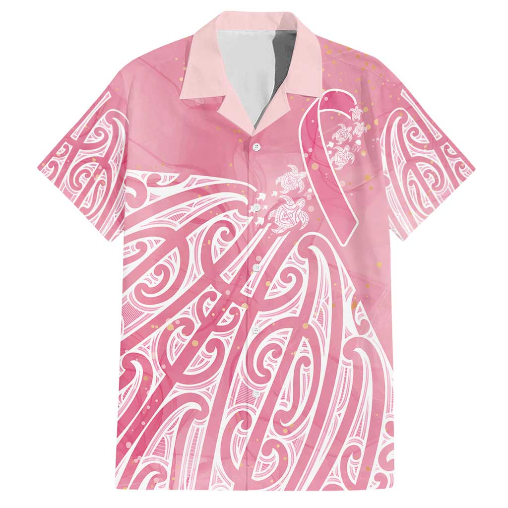 Breast Cancer Awareness Maori Family Matching Short Sleeve Bodycon Dress and Hawaiian Shirt Kia Kaha Kia Maia Kia Manawanui LT7 Dad's Shirt - Short Sleeve Pink - Polynesian Pride