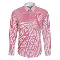Breast Cancer Awareness Maori Family Matching Short Sleeve Bodycon Dress and Hawaiian Shirt Kia Kaha Kia Maia Kia Manawanui LT7 Dad's Shirt - Long Sleeve Pink - Polynesian Pride