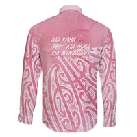 Breast Cancer Awareness Maori Family Matching Short Sleeve Bodycon Dress and Hawaiian Shirt Kia Kaha Kia Maia Kia Manawanui LT7 - Polynesian Pride