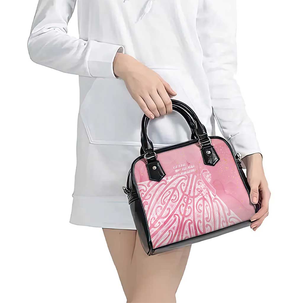 Breast Cancer Awareness Maori Shoulder Handbag Kia Kaha Kia Maia Kia Manawanui - Polynesian Pride
