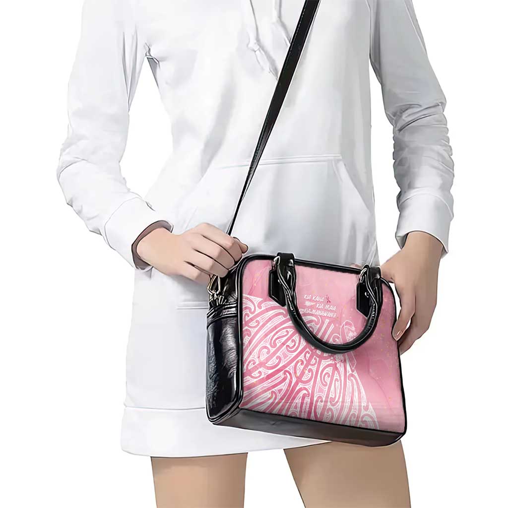 Breast Cancer Awareness Maori Shoulder Handbag Kia Kaha Kia Maia Kia Manawanui - Polynesian Pride