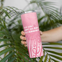 Breast Cancer Awareness Maori Skinny Tumbler Kia Kaha Kia Maia Kia Manawanui LT7 - Polynesian Pride