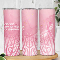 Breast Cancer Awareness Maori Skinny Tumbler Kia Kaha Kia Maia Kia Manawanui LT7 - Polynesian Pride