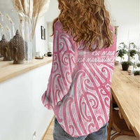 Breast Cancer Awareness Maori Women Casual Shirt Kia Kaha Kia Maia Kia Manawanui LT7 - Polynesian Pride