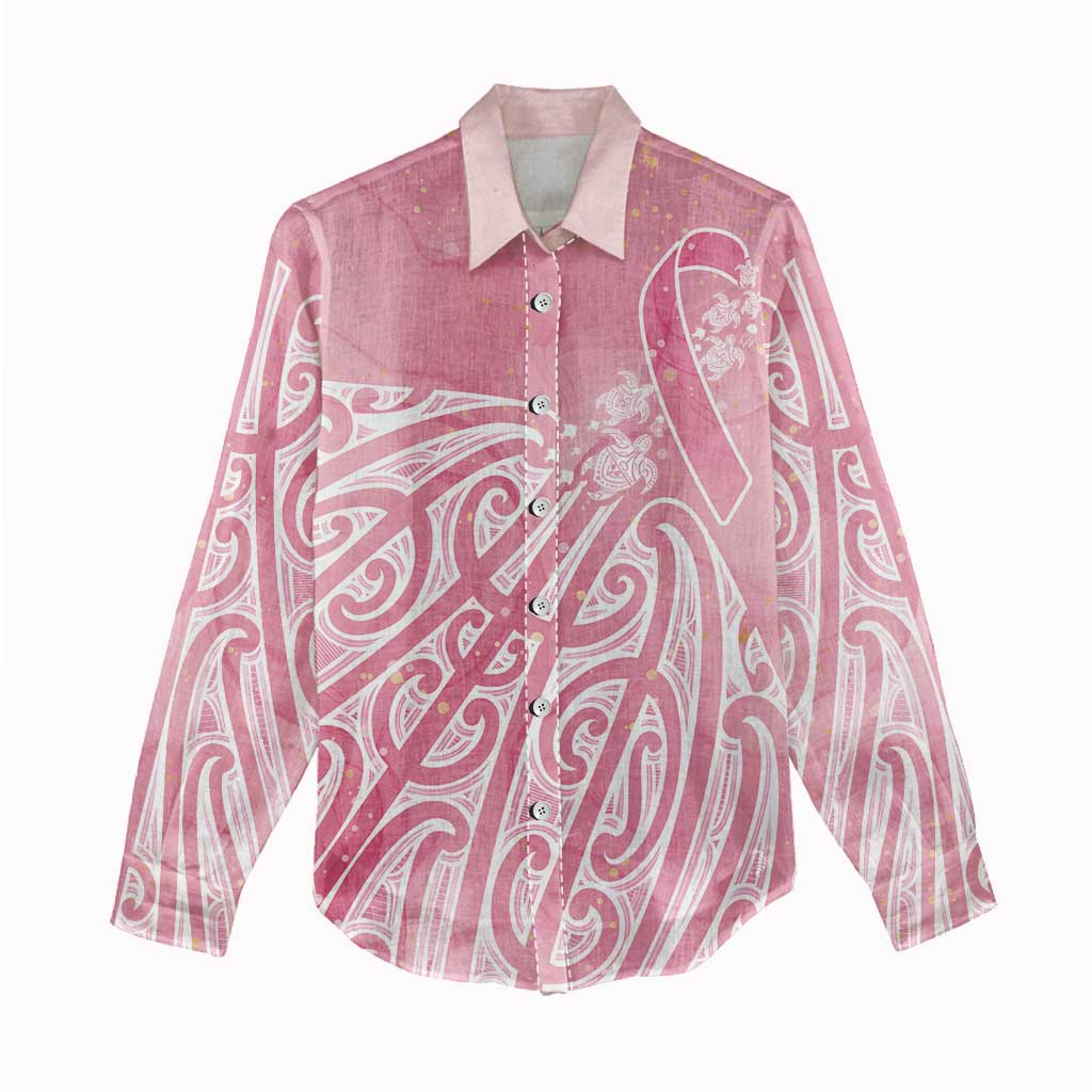Breast Cancer Awareness Maori Women Casual Shirt Kia Kaha Kia Maia Kia Manawanui LT7 - Polynesian Pride