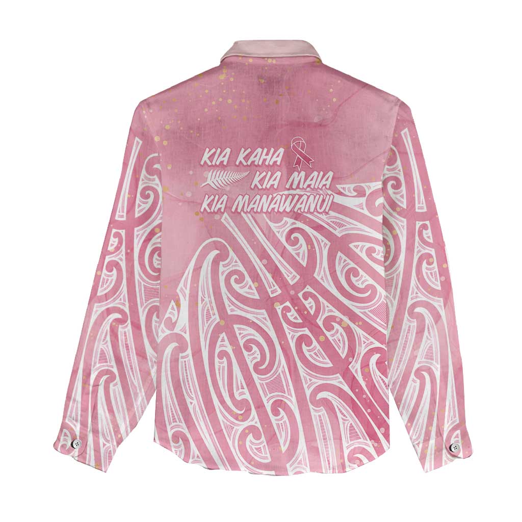 Breast Cancer Awareness Maori Women Casual Shirt Kia Kaha Kia Maia Kia Manawanui LT7 - Polynesian Pride