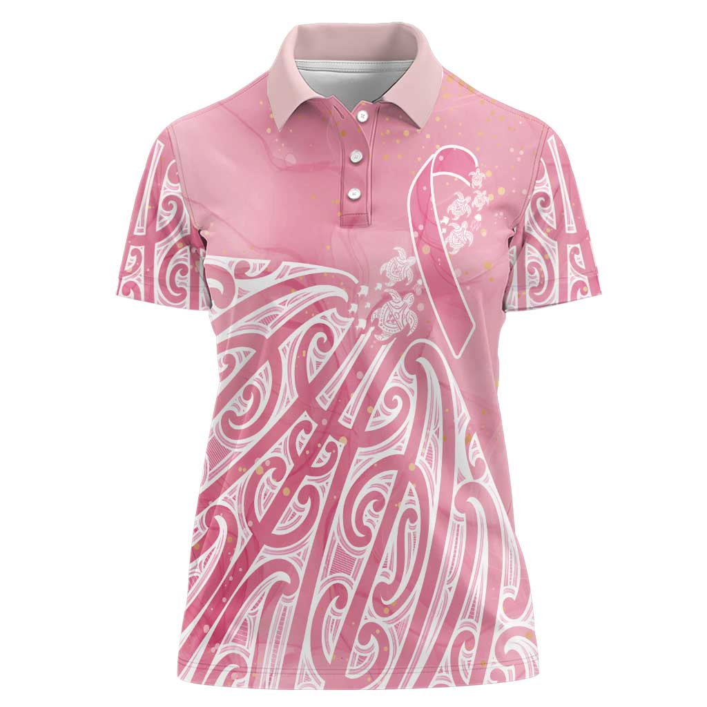 Breast Cancer Awareness Maori Women Polo Shirt Kia Kaha Kia Maia Kia Manawanui LT7 Female Pink - Polynesian Pride