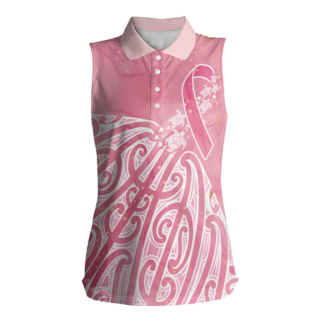 Breast Cancer Awareness Maori Women Sleeveless Polo Shirt Kia Kaha Kia Maia Kia Manawanui LT7 Female Pink - Polynesian Pride