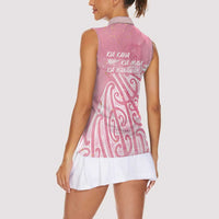 Breast Cancer Awareness Maori Women Sleeveless Polo Shirt Kia Kaha Kia Maia Kia Manawanui LT7 - Polynesian Pride