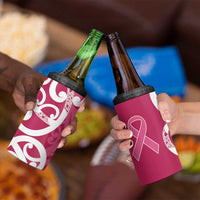 Breast Cancer Awareness Maori 4 in 1 Can Cooler Tumbler Koru Kowhaiwhai - Polynesian Pride