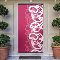 Breast Cancer Awareness Maori Door Cover Koru Kowhaiwhai LT7 Pink - Polynesian Pride