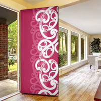 Breast Cancer Awareness Maori Door Cover Koru Kowhaiwhai LT7 - Polynesian Pride