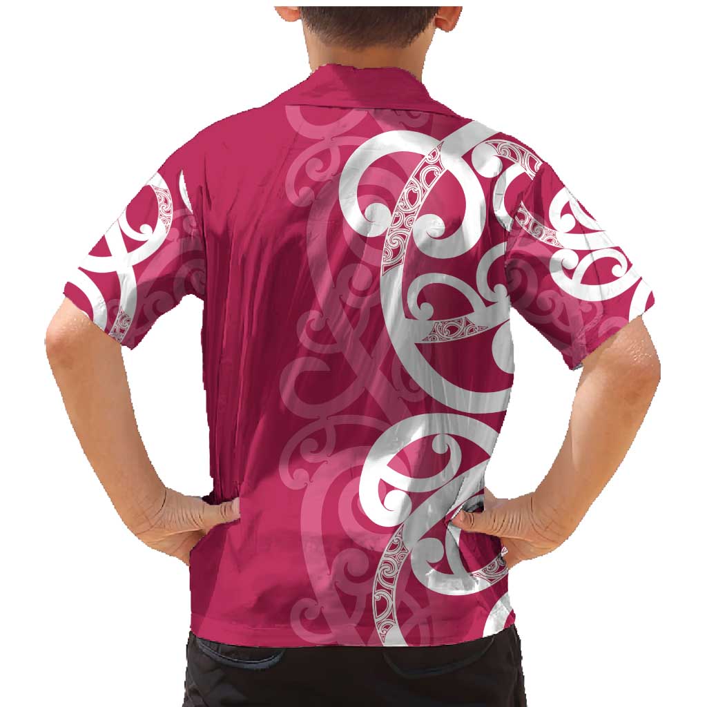 Breast Cancer Awareness Maori Family Matching Mermaid Dress and Hawaiian Shirt Koru Kowhaiwhai LT7 - Polynesian Pride