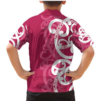Breast Cancer Awareness Maori Family Matching Mermaid Dress and Hawaiian Shirt Koru Kowhaiwhai LT7 - Polynesian Pride