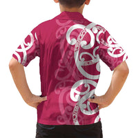 Breast Cancer Awareness Maori Family Matching Tank Maxi Dress and Hawaiian Shirt Koru Kowhaiwhai LT7 - Polynesian Pride