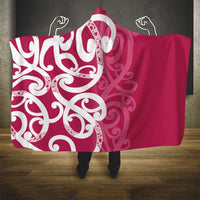 Breast Cancer Awareness Maori Hooded Blanket Koru Kowhaiwhai LT7 - Polynesian Pride