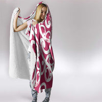 Breast Cancer Awareness Maori Hooded Blanket Koru Kowhaiwhai LT7 - Polynesian Pride