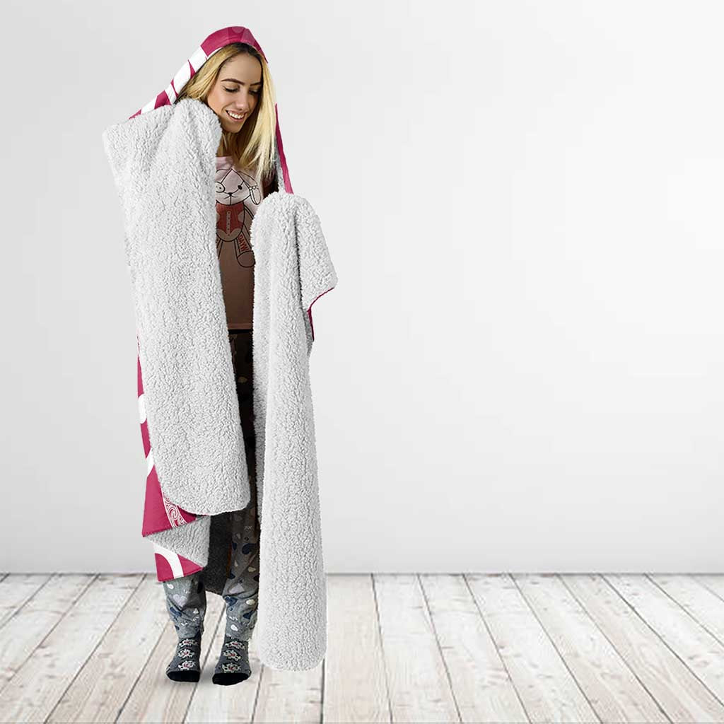 Breast Cancer Awareness Maori Hooded Blanket Koru Kowhaiwhai LT7 - Polynesian Pride
