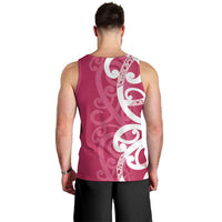 Breast Cancer Awareness Maori Men Tank Top Koru Kowhaiwhai LT7 - Polynesian Pride