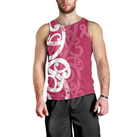 Breast Cancer Awareness Maori Men Tank Top Koru Kowhaiwhai LT7 - Polynesian Pride
