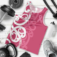 Breast Cancer Awareness Maori Men Tank Top Koru Kowhaiwhai LT7 - Polynesian Pride