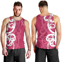 Breast Cancer Awareness Maori Men Tank Top Koru Kowhaiwhai LT7 - Polynesian Pride