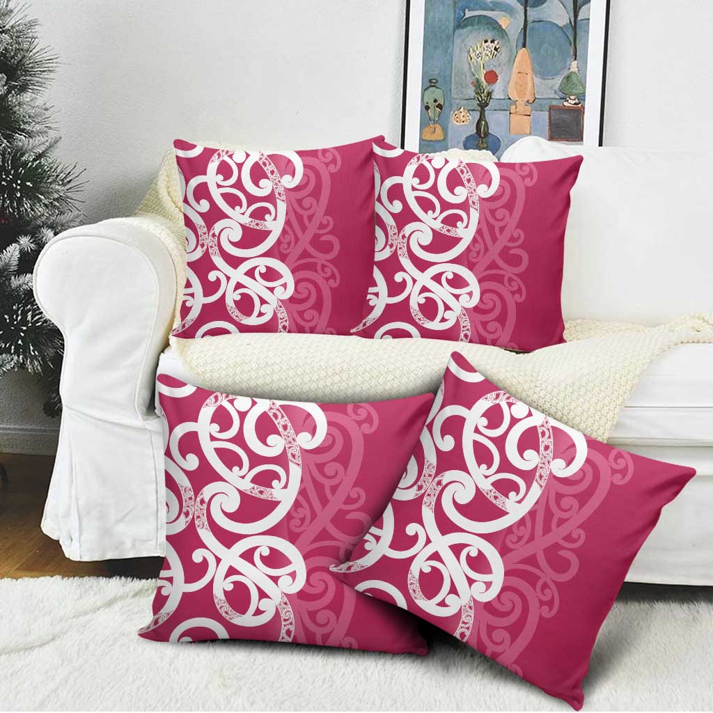 Breast Cancer Awareness Maori Pillow Cover Koru Kowhaiwhai - Polynesian Pride