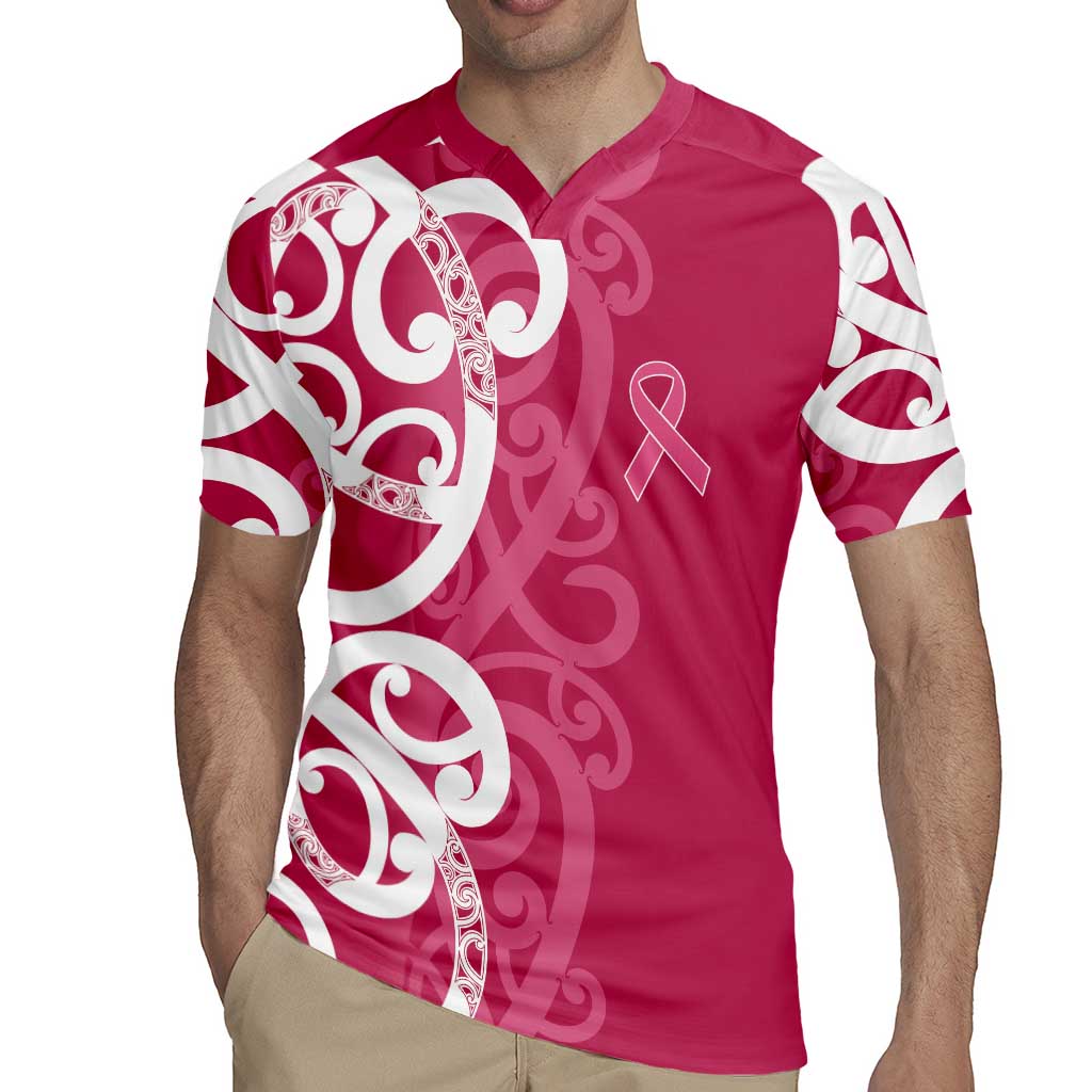 Breast Cancer Awareness Maori Rugby Jersey Koru Kowhaiwhai LT7 - Polynesian Pride