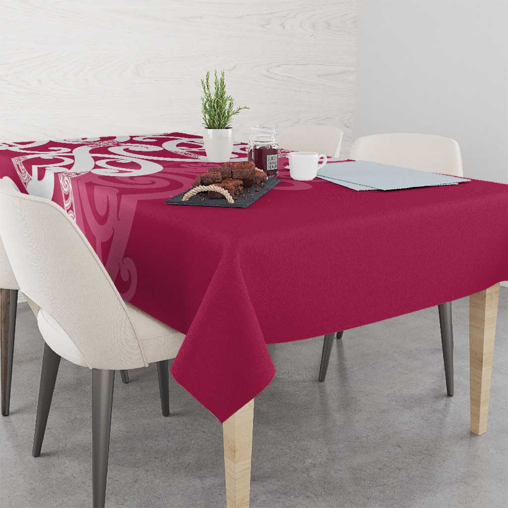 Breast Cancer Awareness Maori Tablecloth Koru Kowhaiwhai - Polynesian Pride